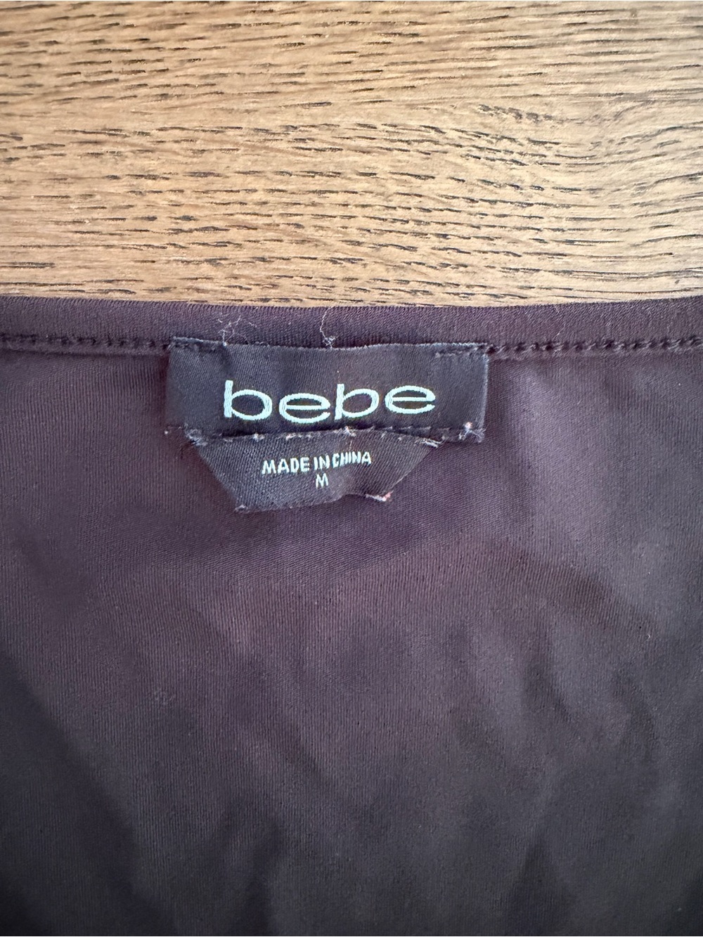 Bebe Black Rhinestone Logo Square Neck Stretch Top Y2K Fitted Tee Size M - Picture 4 of 6